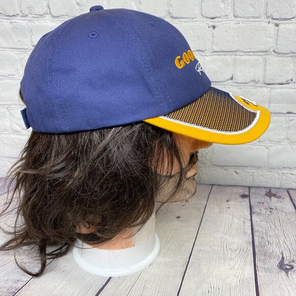 Goodyear Racing Hat Cap Strap Back Navy Blue Yellow K-Products Headwear Sports - Picture 4 of 8